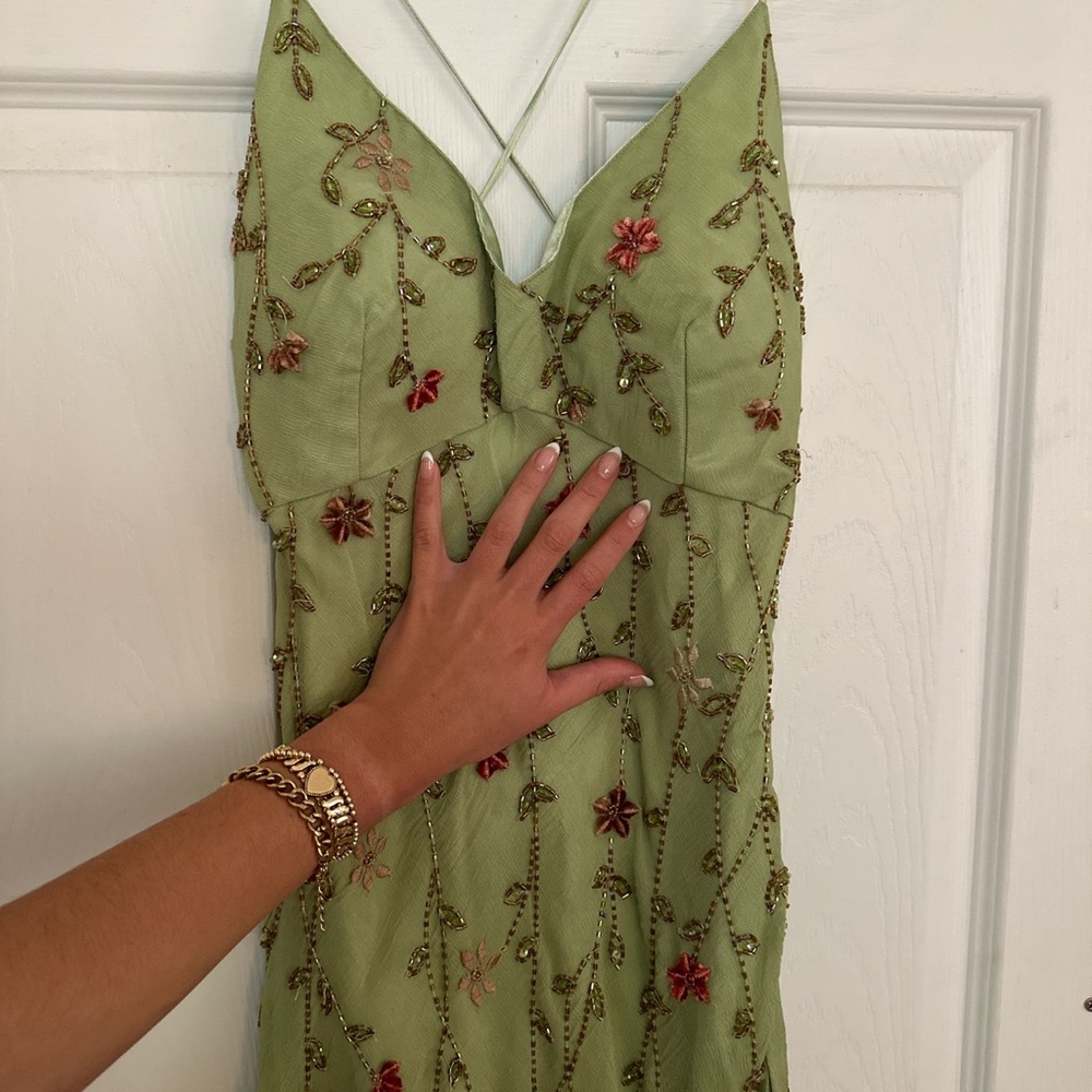 Yemanja Ibiza Green Floral Asymmetrical Dress 🌷